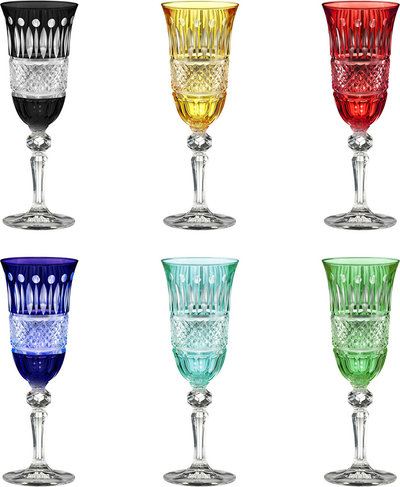Bicchieri Set 6 pz. Provenza calice flute h.20.8 cm multicolore