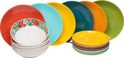 Servizi Tavola Linea Mitika - set tavola 18 Mitika gipsy, multicolore