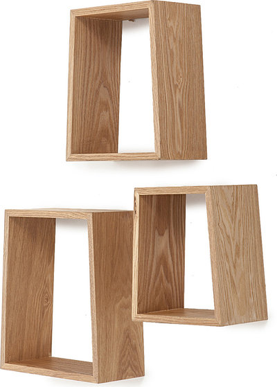 Mensole e Scaffali Set 3 mansole Trapezio, rovere