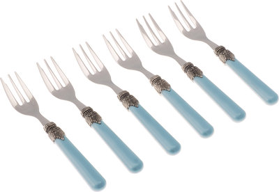 Set 6 pezzi forchettine dolce linea CLASSIC, azzurro