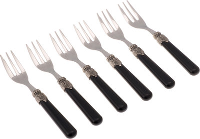 Set 6 pezzi forchettine dolce linea CLASSIC, nero