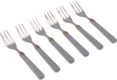 Set 6 pezzi forchettine dolce linea OSTERIA, grigio