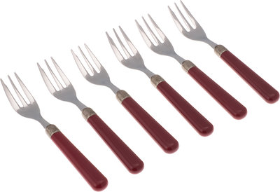 Set 6 pezzi forchettine dolce linea OSTERIA, bordeaux