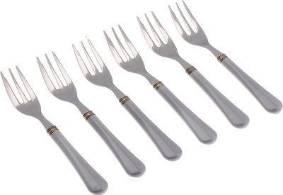 Set 6 pezzi forchettine dolce linea GIULIETTA, grigio