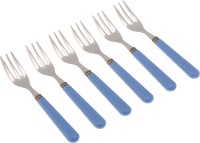 Set 6 pezzi forchettine dolce linea MISTRAL, azzurro