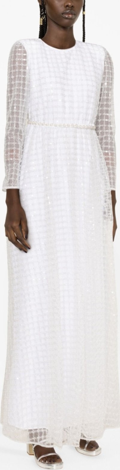 Vestiti Grid Sequin Maxi Dress