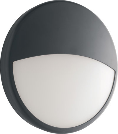 Plafoniera Led Tonda Con Palpebra Ever Antracite, Led 20 w, 4000k (luce Naturale) Ip65 Ermetico e Resistente Qua