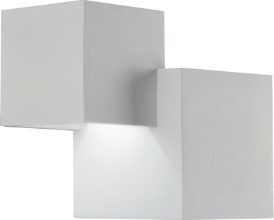 Lampade da parete Applique Rubik Bianco in Gesso .