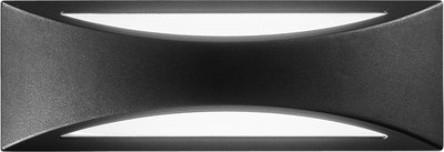 Lampade da parete Applique Led Weiss in Alluminio Nero 16w 1800lm Cct Ip65 36x12x11,3 .
