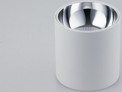 Lampade da soffitto Plafoniera Led Mig Bianca, Cromo in Alluminio Con Riflettore in Acrilico 20 w 2000 Lumen 4000k e Naturale)