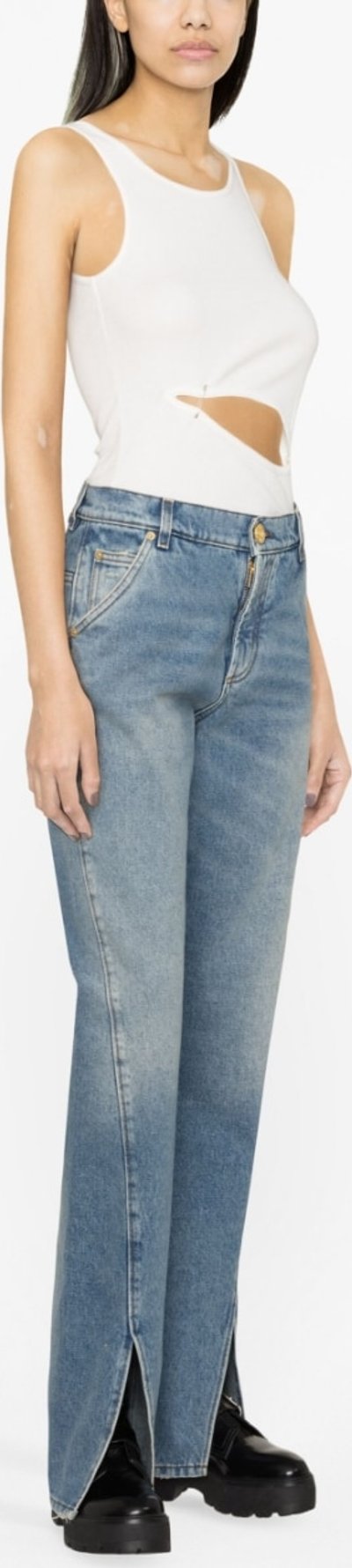 T-shirt Canotta con spacco frontale