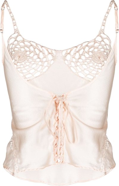 T-shirt e canottiere intime Top in sbieco con pizzo