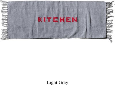 Tappeti Tappeto da cucina fatto a mano in filato riciclato / grigio chiaro 45 x 120cm