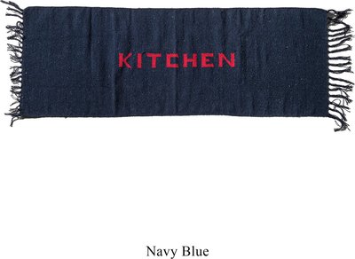 Tappeti Tappeto da cucina fatto a mano in filato riciclato / blu navy 45 x 120cm