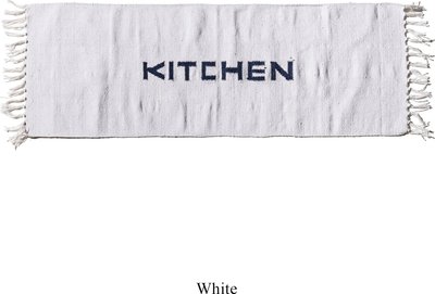 Tappeti Tappeto da cucina fatto a mano in filato riciclato / bianco 45 x 120cm