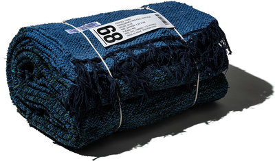 Tappeti Tappeto fatto a mano in filato riciclato / blu 1.4 x 2 m