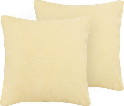 Cuscini e Fodere Cuscino Arredo Puro Lino Stonewash Giallo Pastello