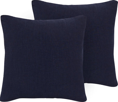 Cuscini e Fodere Cuscino Arredo Puro Lino Stonewash Blu