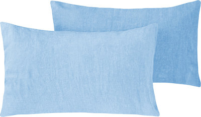 Cuscini e Federe Coppia Federe Puro Lino Stonewash Orizzonte