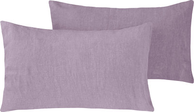Cuscini e Federe Coppia Federe Puro Lino Stonewash Violetta