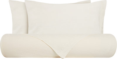 Biancheria Letto Parure Letto Puro Lino Stonewash Avorio