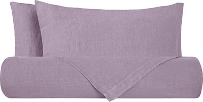 Biancheria Letto Parure Letto Puro Lino Stonewash Violetta