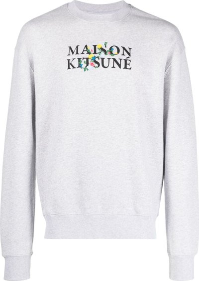 Maglie Maison Kitsune Flowers Comfort Sweatshirt Lm00308km0307