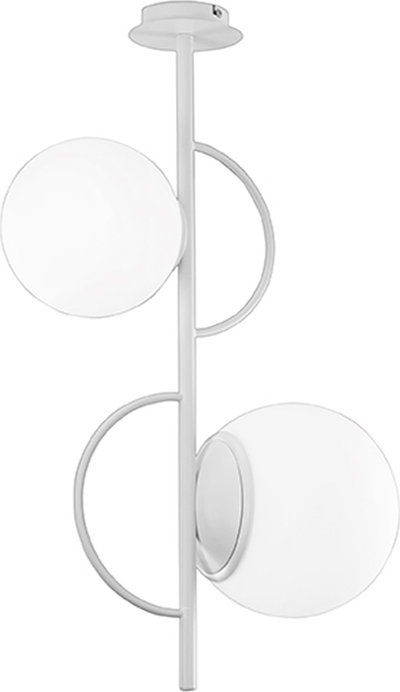 Lampade da soffitto Plafoniera BIRDS in metallo e vetro soffiato, bianco