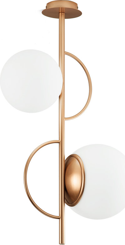 Lampade da soffitto Plafoniera BIRDS in metallo e vetro soffiato, oro