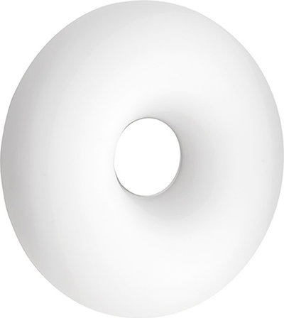 Lampade da soffitto Plafoniera DODI in vetro bianco soffiato ed acidato, bianco/nero