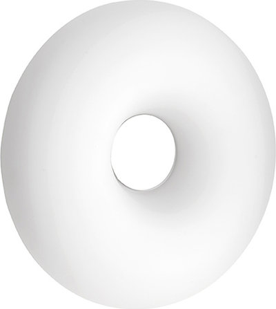 Lampade da soffitto Plafoniera DODI in vetro bianco soffiato ed acidato, bianco/tortora