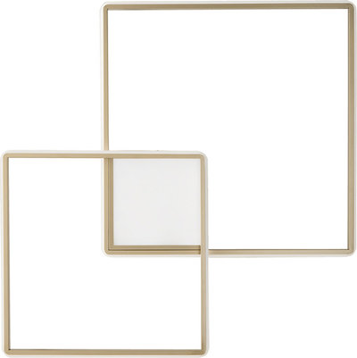 Lampade da soffitto Plafoniera DOWEL in vetro bianco soffiato ed acidato, oro - piccola