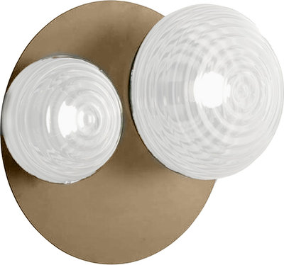 Lampade da soffitto Plafoniera TONDO in vetro soffiato e metallo verniciato Ø50, oro
