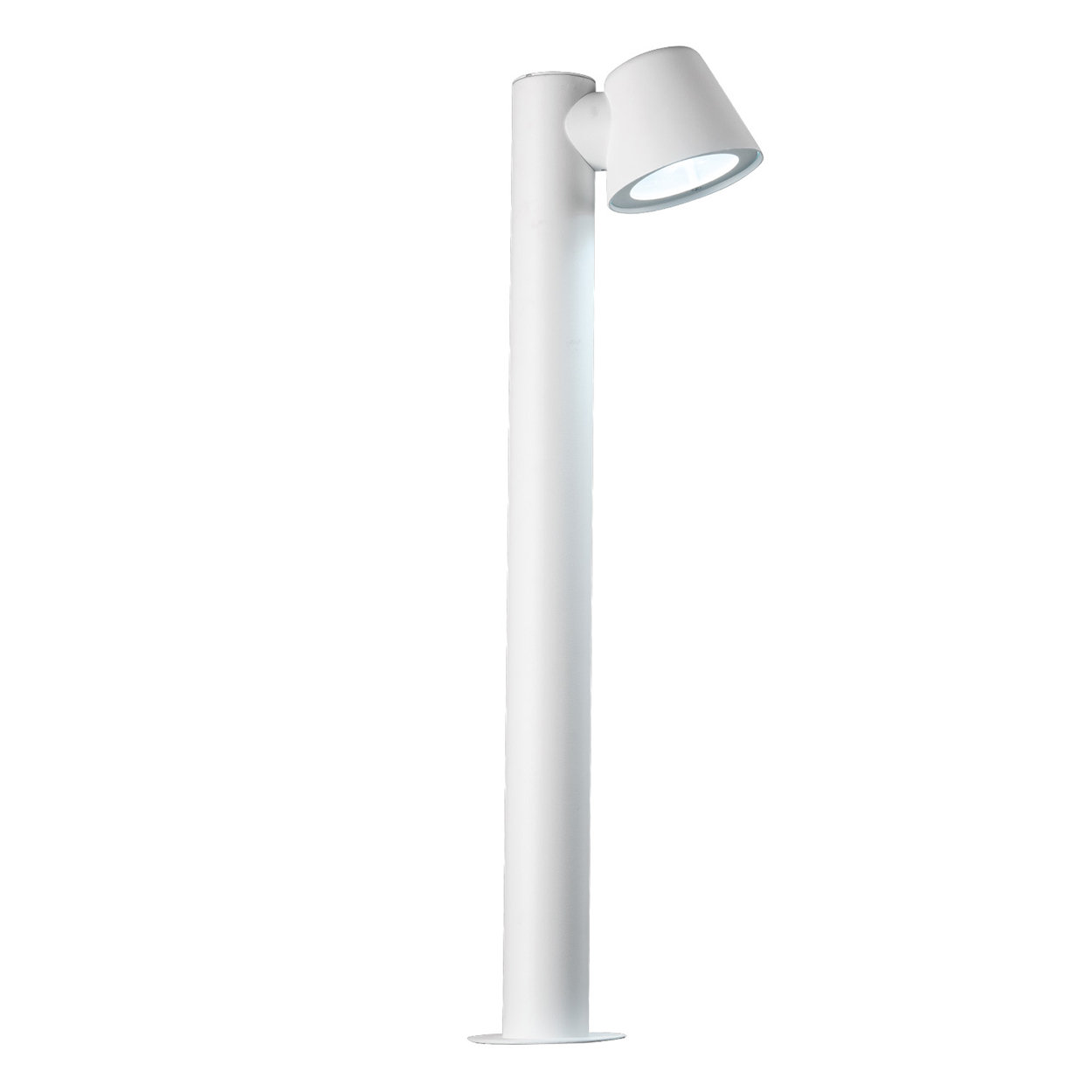 Paletto para exteriores MALTA en aluminio con difusor de vidrio, blanco