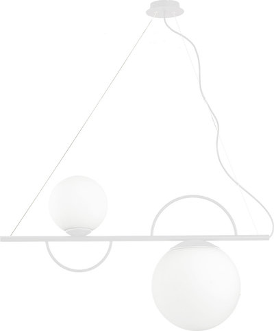 Lampade a sospensione Sospensione BIRDS in metallo e vetro soffiato, bianco