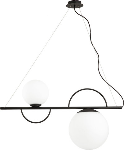 Lampade a sospensione Sospensione BIRDS in metallo e vetro soffiato, nero