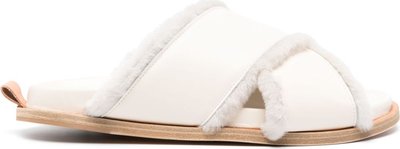 Sandali Shierling And Leather Crossed Sandals 10829myshoes
