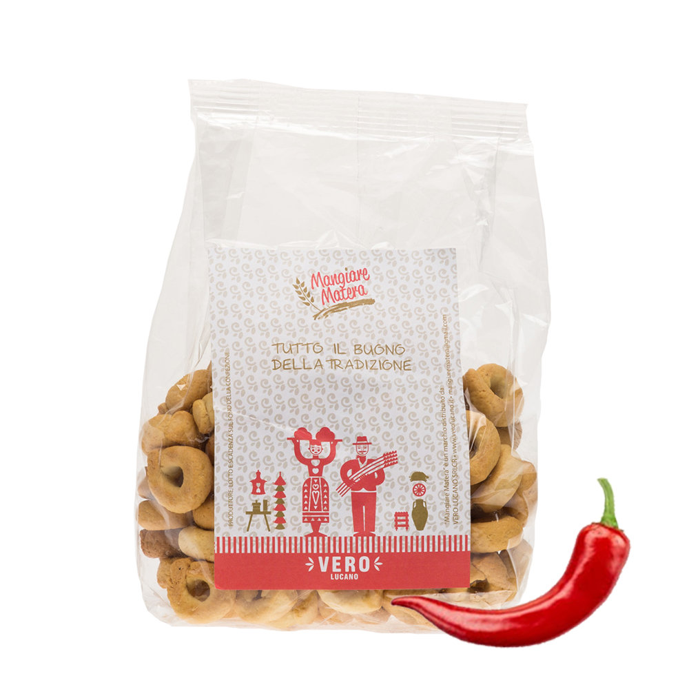 12 confezioni - Tarallino murgiano al Peperoncino - 250 gr