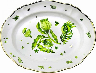 Piatti e sottopiatti Piatto Portata Ovale cm 34, Decorazione Floreale Ftb01105