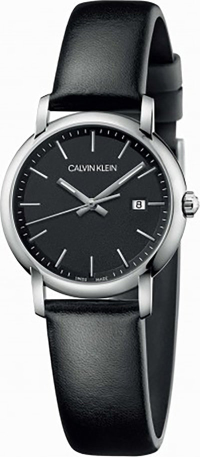 Orologi Orologio da Polso Donna Calvin Klein con cinturino in pelle e quadrante nero