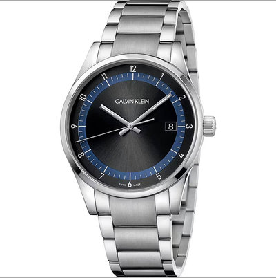 Orologi Orologio da Polso Uomo Calvin Klein con cinturino in acciaio e quadrante nero