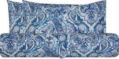 Biancheria Letto Parure letto in cotone Paisley blu