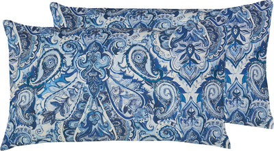 Cuscini e Federe Coppia di federe bifaccia in cotone Paisley blu/azzurro