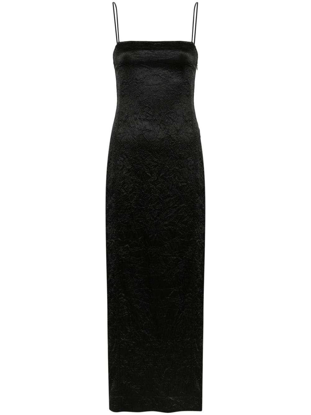 Image of Crinkled Satin Midi Slip Dress F8689