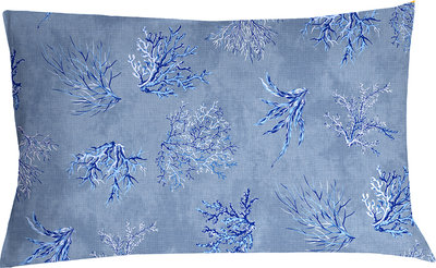 Cuscini e Federe Coppia di Federe Bifaccia Cotone 50x80 Mare D'inverno/Bianco