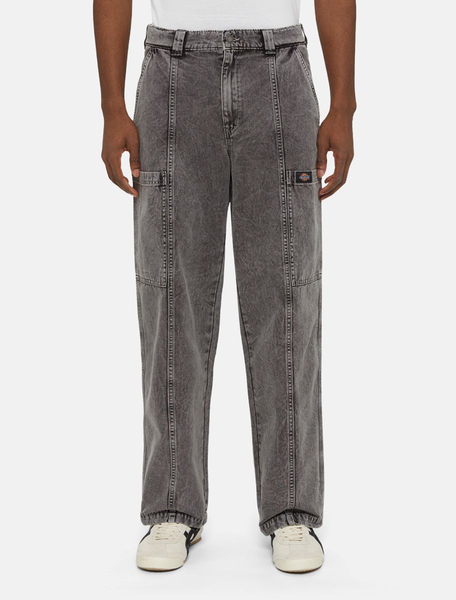 Image of Dickies Newington Pant Dble Dye/acid Wash Black Uomo