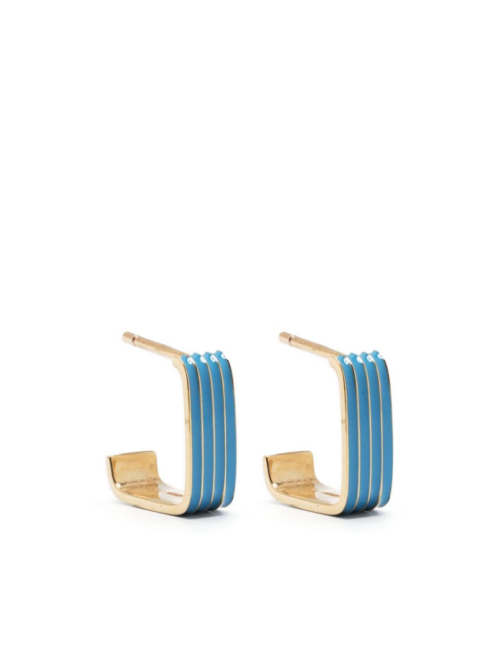 Earrings Pair Cuadrado Rayado Enamel Epare41000yg09k