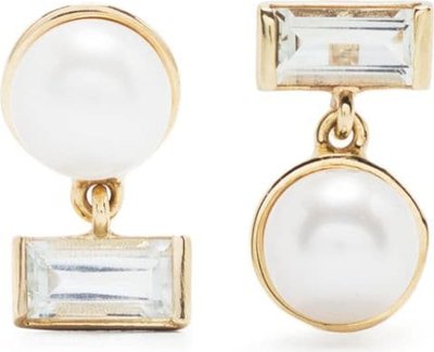 Orecchini Earrings Pair Perla+baguette Amv Epdce100hvyg09k