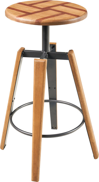 Sedie e sgabelli Stool - sgabello con seduta legno bicol.gambe ferro riv in legno