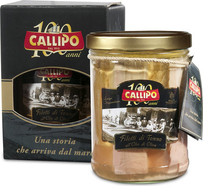 Tonno in olio d'oliva Riserva Callipo Centenario filetti tonno olio di oliva in astuccio